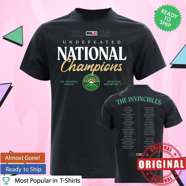 Official Vermont Green Fc Merch Shop Store The Undefeated National Champions Hoodie Official Vermont Green Fc Merch Shop Store The Undefeated National Champions T Shirt