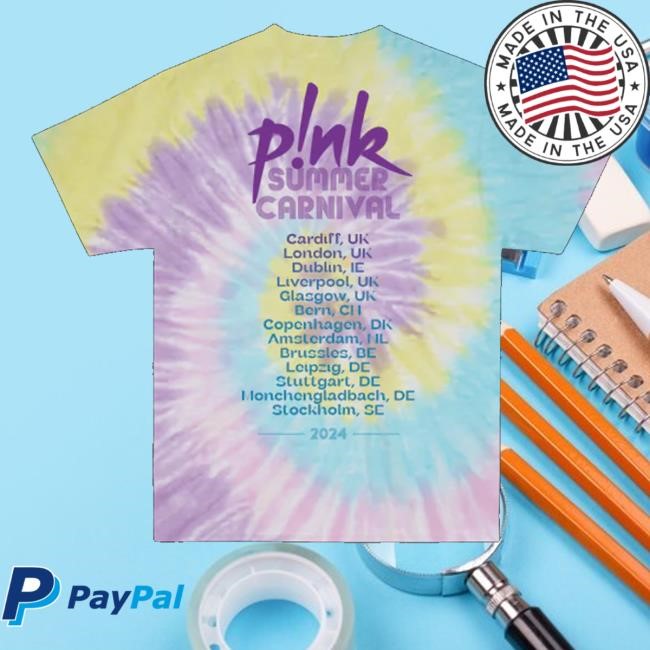 P!Nk Summer Carnival Tour Tie Dye Hooded Sweatshirt