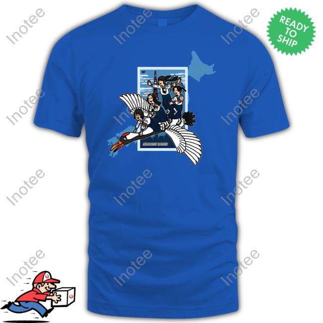 Atarashiigakko Store Navy Crane Funny T Shirt