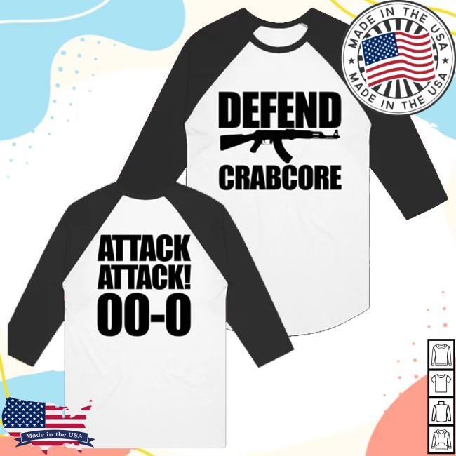 Limited Attack Attack Shop Store Defend Crabcore Baseball Tee White/Black Hoodie