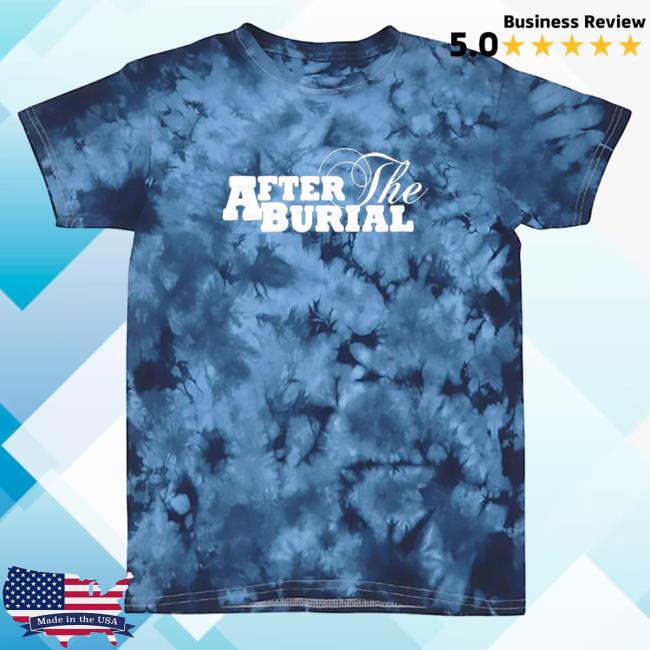 Official After The Burial Merch Puff Logo Black/Columbia Blue Cloud Tie Dye Shirt 2023