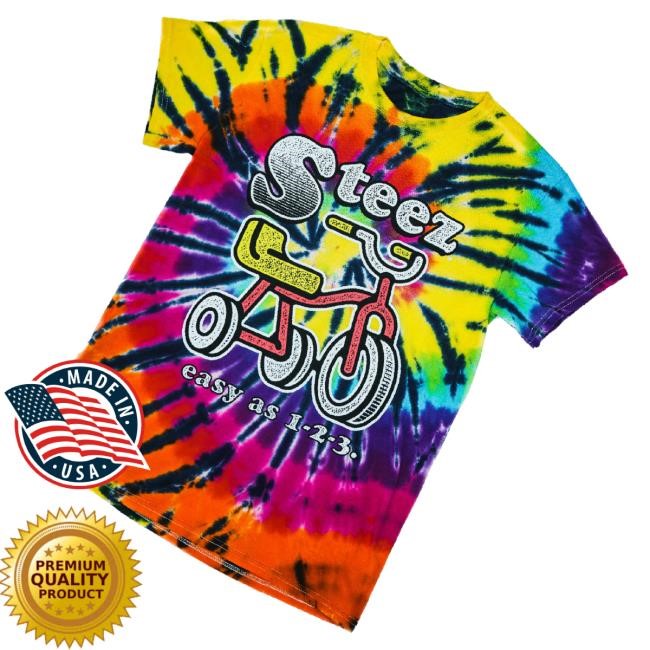 Official Steez Brand Merch Tricycle Tie Dye Graphic New Shirt
