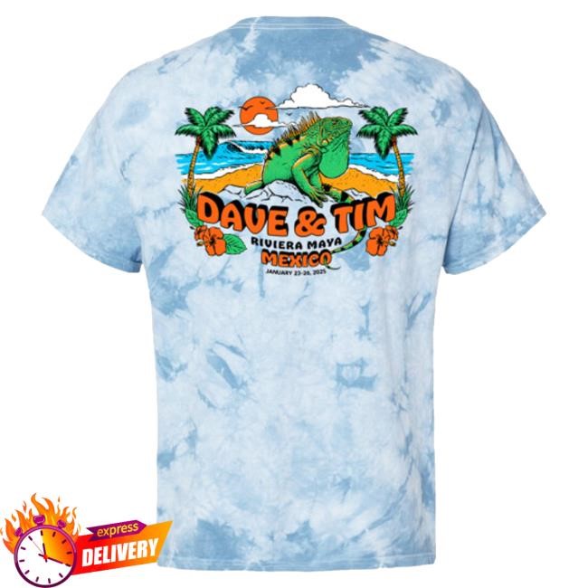 Dave Matthews Band Merch Iguana Tie Dye Hooded Sweatshirt