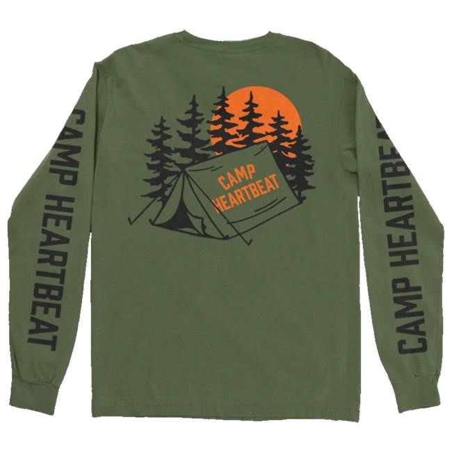 Official Heartbeat Hot Sauce Merch Camp Heartbeat Long Sleeve Crewneck Sweatshirt