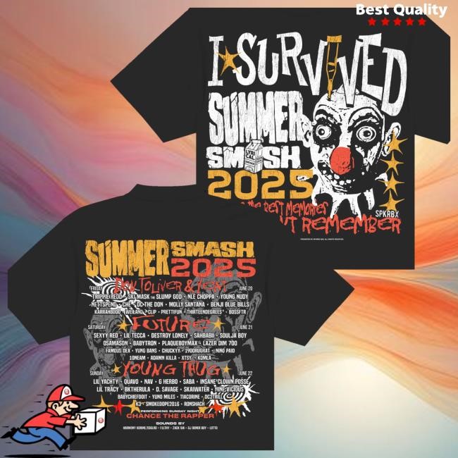 Trending The Summer Smash Merch Store I Survived Black Hooded Sweatshirt