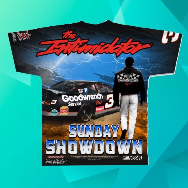 Nascar Merch Store Men's Dale Earnhardt Checkered Flag Sports Black 700 Charging Horses Sublimated Hooded Sweatshirt