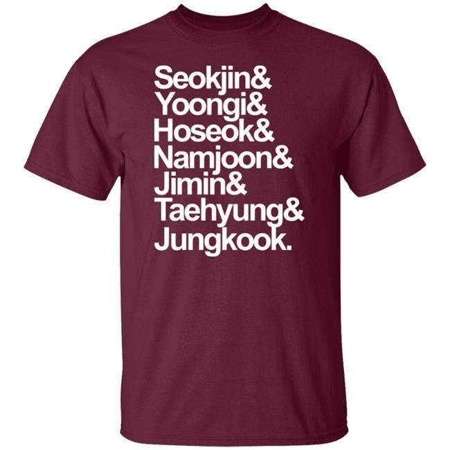 Seokjin Yoongi Hoseok Namjoon Jimin Taehyung Jungkook Shirt Brian Tong Seokjin Yoongi Hoseok Namjoon Jimin Taehyung Jungkook Shirt Brian Tong