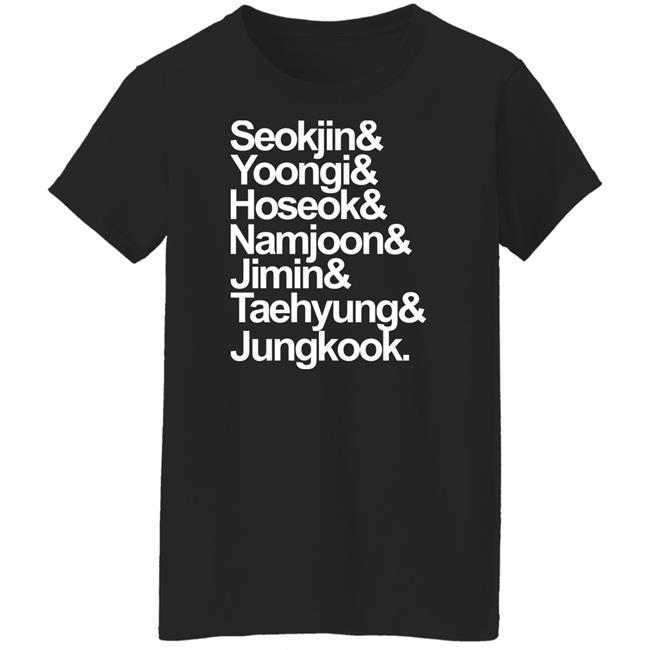 Seokjin Yoongi Hoseok Namjoon Jimin Taehyung Jungkook Shirt Brian Tong Seokjin Yoongi Hoseok Namjoon Jimin Taehyung Jungkook Shirt Brian Tong