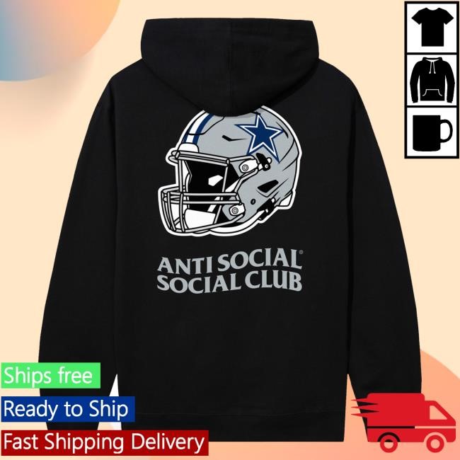 Dallas Cowboys Official Store Merch Unisex Antisocialsocialclub X Nfl Black Dallas Cowboys Impact Hoodie