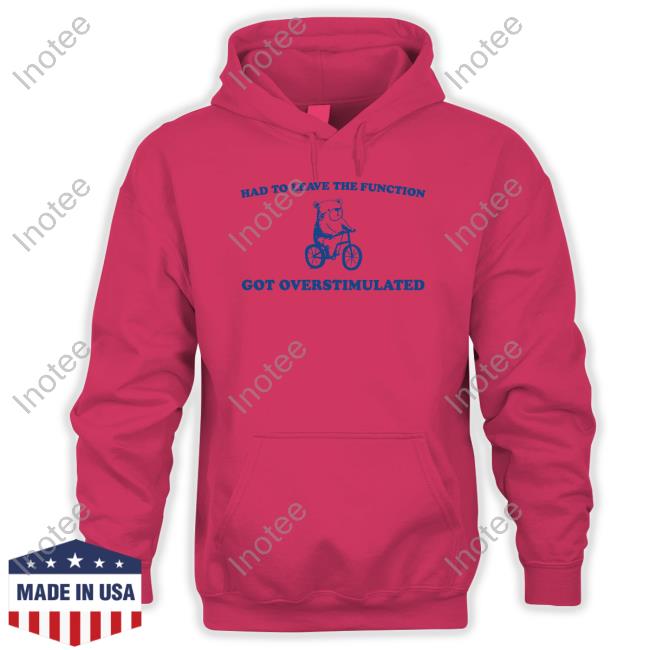 Had To Leave The Function Got Overstimulated Hooded Sweatshirt
