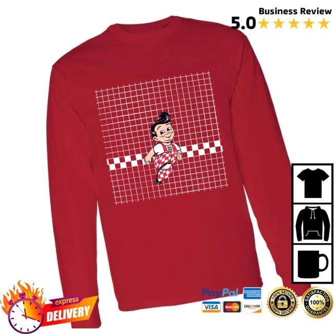 Official Big Boy Merch Store Retro Gridline Long Sleeve Hooded Sweatshirt