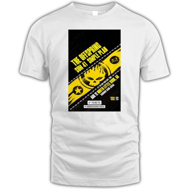 The Offspring Rock Band Sum 41 Simple Plan Let The Bad Times Roll Tour North Little Rock, Ar Simmons Bank Arena August 12 2023 Poster Shirts