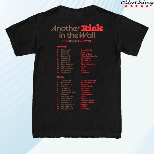 Ricky Montgomery Official Another Rick In The Wall Tour T Shirt