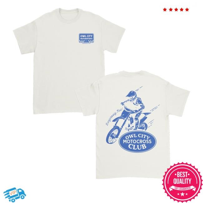 Owl City Motocross Club Dangerously Fast Owatonna.Mn Est. 2007 Hooded Sweatshirt Owl City Merch Store Motocross Club