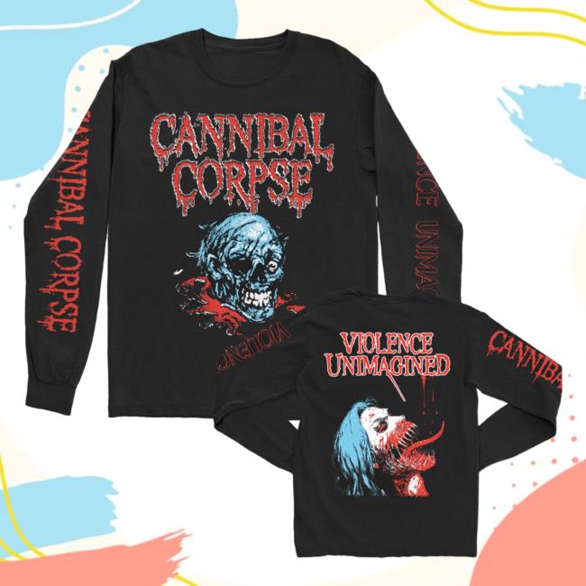 Official Cannibal Corpse Merch Store Skull Sketch Long Sleeve Tee Black CannibalCorpse