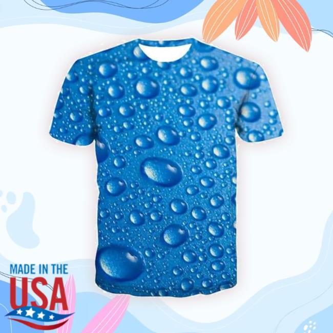 Kykuclothing Water T-Shirt Men Psychedelic Shirt Print Blue T-Shirts 3D Gothic Tshirts Novelty Harajuku Tee