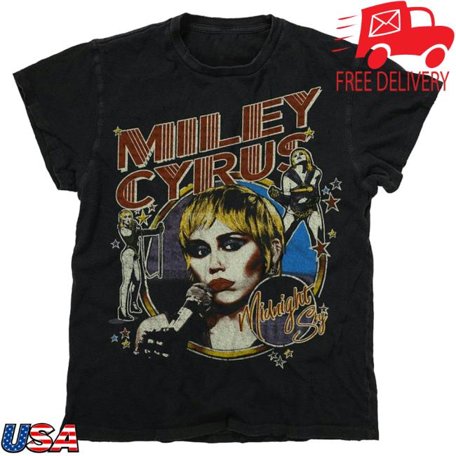 Official Merch Bar Miley Cyrus Merch Store Madeworn Miley Cyrus Midnight Sky Sweaters Black MerchBar MileyCyrus Apparel Clothing Shop