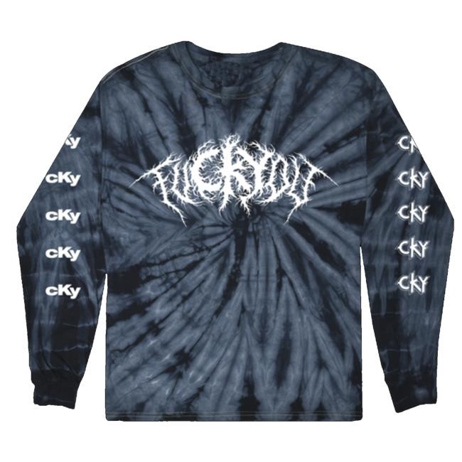 Official Cky Store Merch Fuckyou Longsleeve Shirt (Navy Tie Dye) Crewneck Sweatshirt