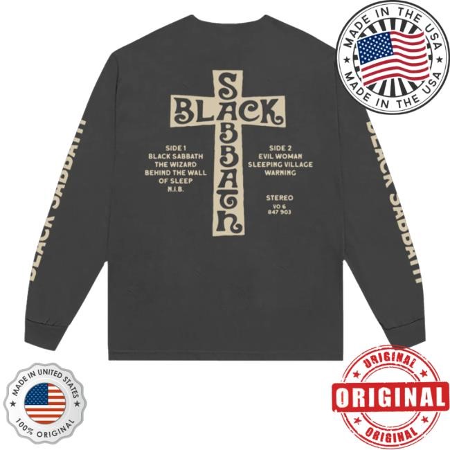 Black Sabbath Self Titled Track List Shirts