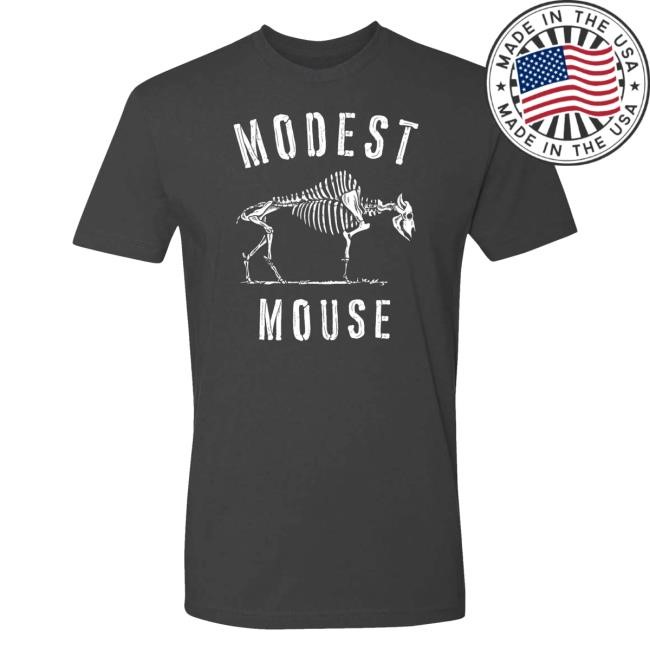 Official Modest Mouse Merch Bison Skeleton Tee Shirt