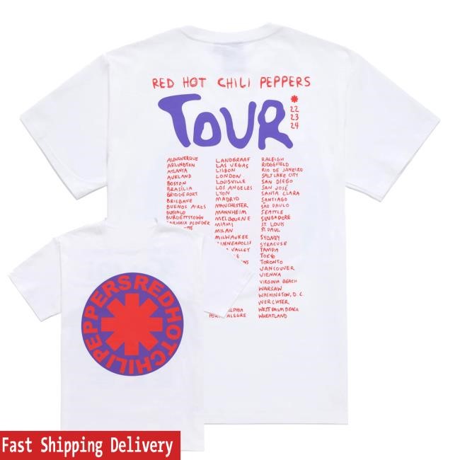 Red Hot Chili Peppers Official Merch Shop Store Classic Tour Tee 2024 New Shirt