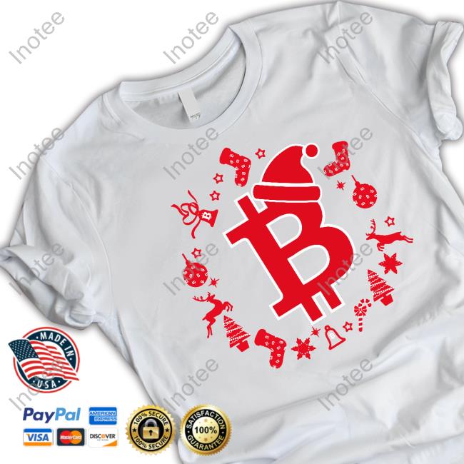 Crypto Hunters Christmas Bitcoin Santa Hat Long Sleeved T-Shirt