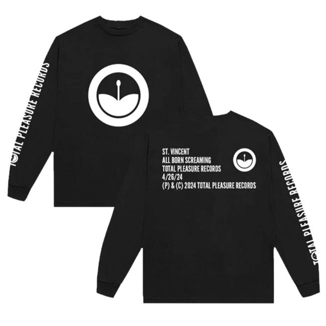 St. Vincent Official Merch Total Pleasure Records Longsleeve Hooded Sweatshirt