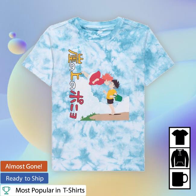 Studio Ghibli Ponyo Kanji Youth Tie-Dye Classic Shirt