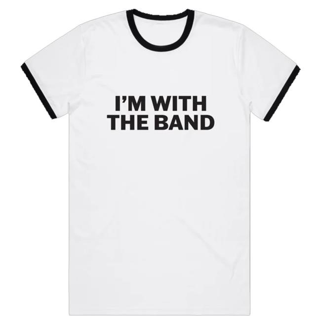 Family Store Uk Merch I'm With The Band White Ringer T Shirt By Family Store Hooded Sweatshirt