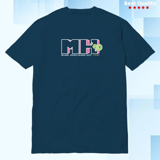 Trending Miami Hooligans Merch Store Mh 90 Tee - Navy t-shirt, hoodie, tank top, sweater and long sleeve t-shirt