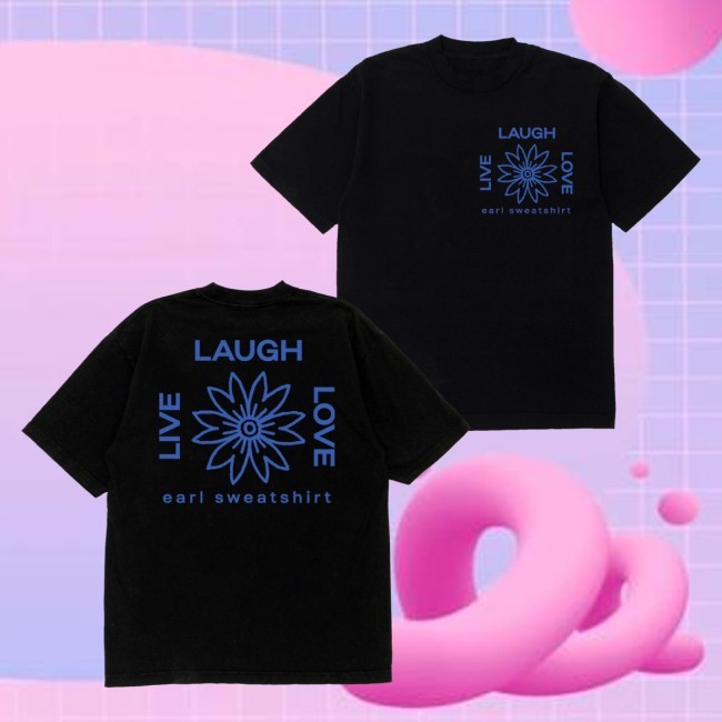 Official Earl Sweatshirt Merch Lll Flower Logo Black T-Shirt