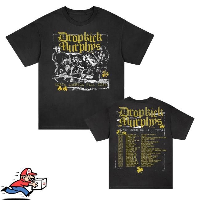 Dropkick Murphys Merch North America Fall 2024 Tour Sweaters Black
