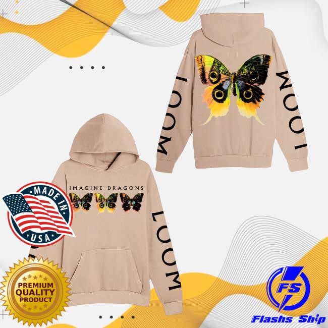Imagine Dragons Music Merch Shop Loom Butterfly Tan Shirt
