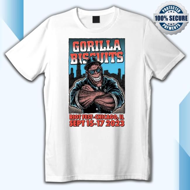 Official Gorilla Biscuits Riot Fest Chicago Il Sept 15-17 2023 T Shirt