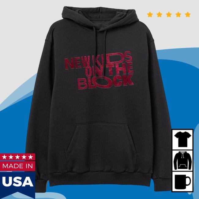 Official Merch Bar New Kids On The Block Store Skewed Classic Logo Crew Black MerchBar NewKidsOnTheBlock Nkotb