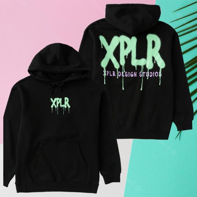 Shop Xplr Merch Store Graffiti Hoodie Black Green Sweatshirt