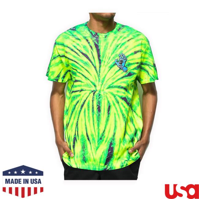 Santa Cruz Screaming Hand Wild Green Spider Tie Dye Shirts