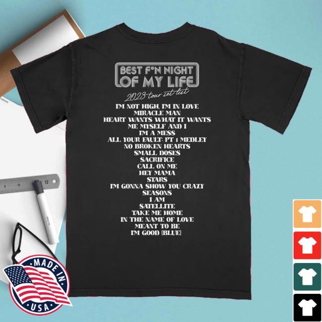 Bebe Rexha Merch Bebe Set List Black T-Shirt