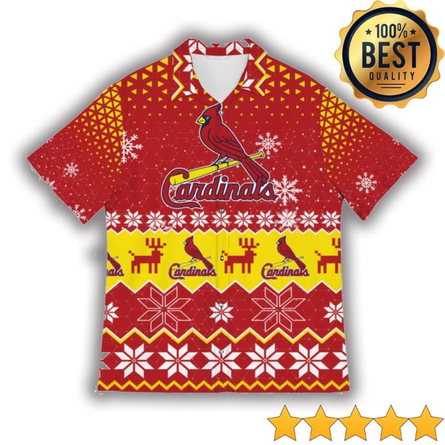 St. Louis Cardinals Snowflake Pattern 3D Hawaiian Christmas Gift New Shirt