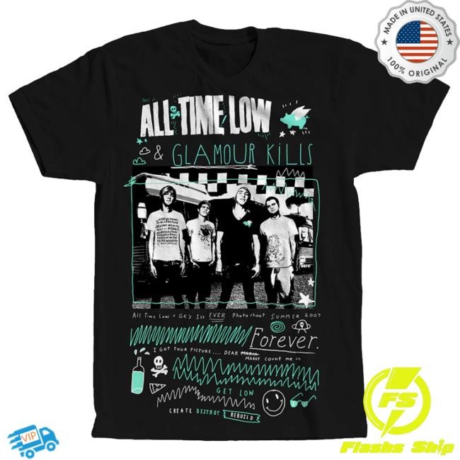 All Time Low Official Store All Time Low X Glamour Kills Throwback Tee