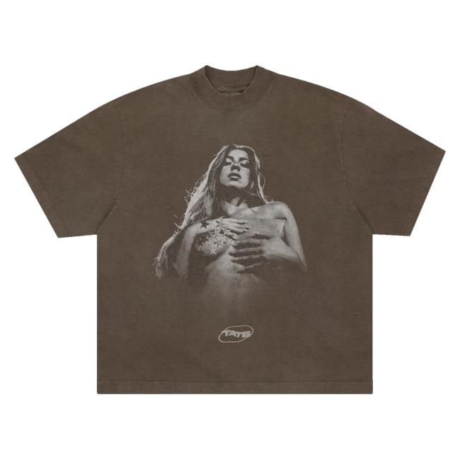 Tate Mcrae Merch Pose Brown Zip Up Hoodie
