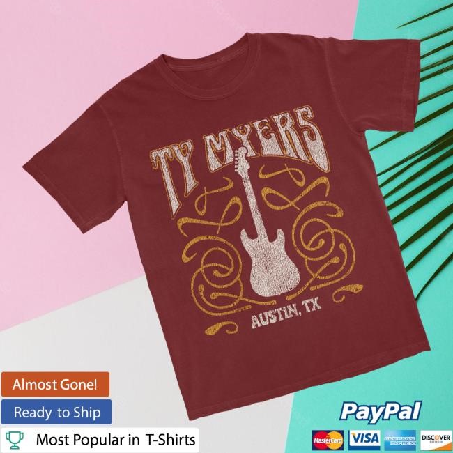 Ty Myers Official Store Merch Red Guitar Logo Sweater