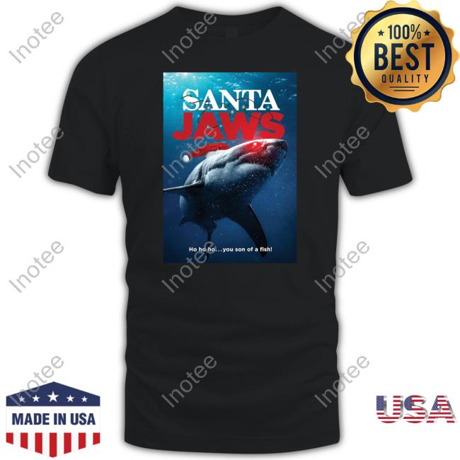 Merry Xmas Santa Jaws Ho Ho Ho You Son Of A Fish Hooded Sweatshirt