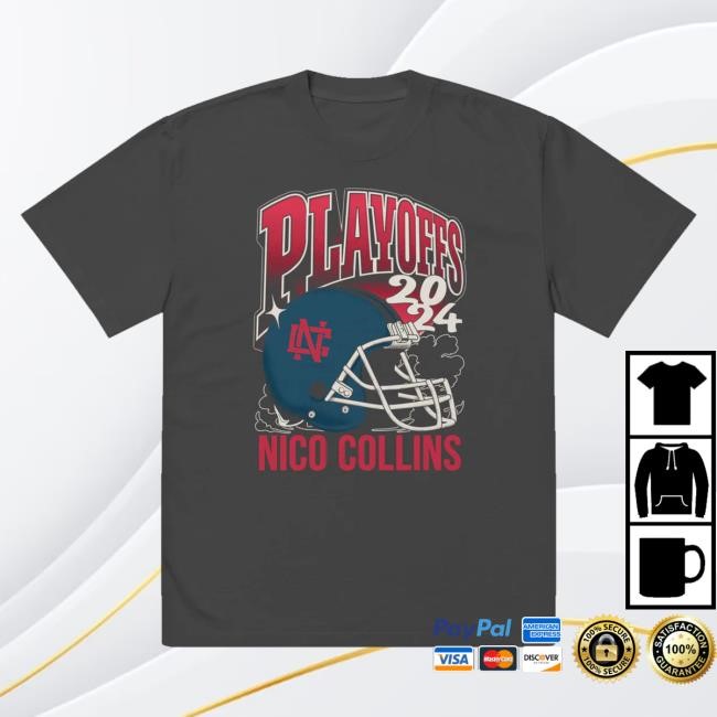 Trending Nico Collins Official Merch Store Nico Collins 2024 Playoffs Oversized Hoodie