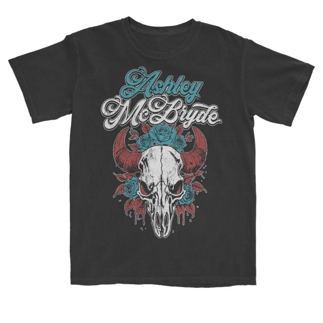 Official Ashley Mcbryde Merch Coal Skull Tee