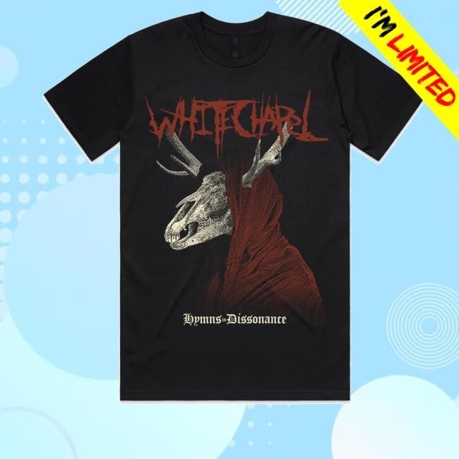 Whitechapel Merch Hooded Skull Black Tee Shirt