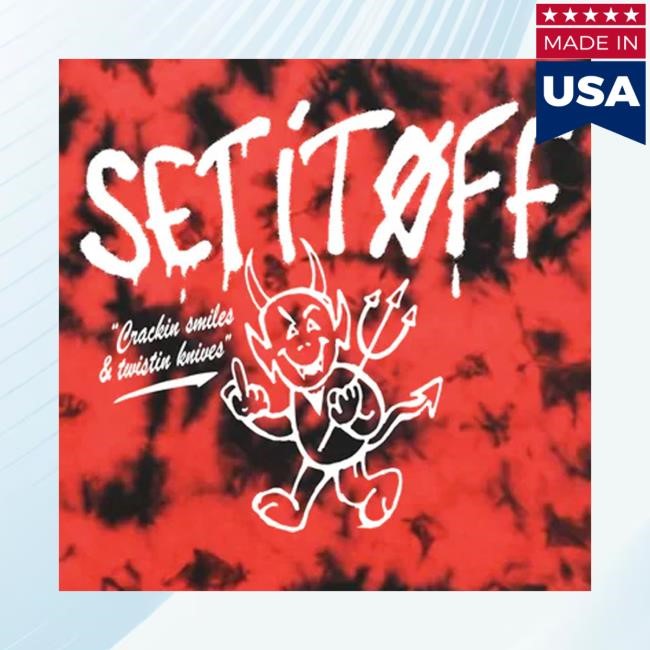 Set It Off Band Store Red Black Dye Crewneck Sweatshirt