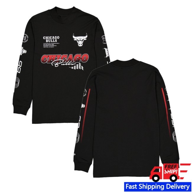 Bulls Merch Store Chicago Bulls New Era Racing Black Shirt