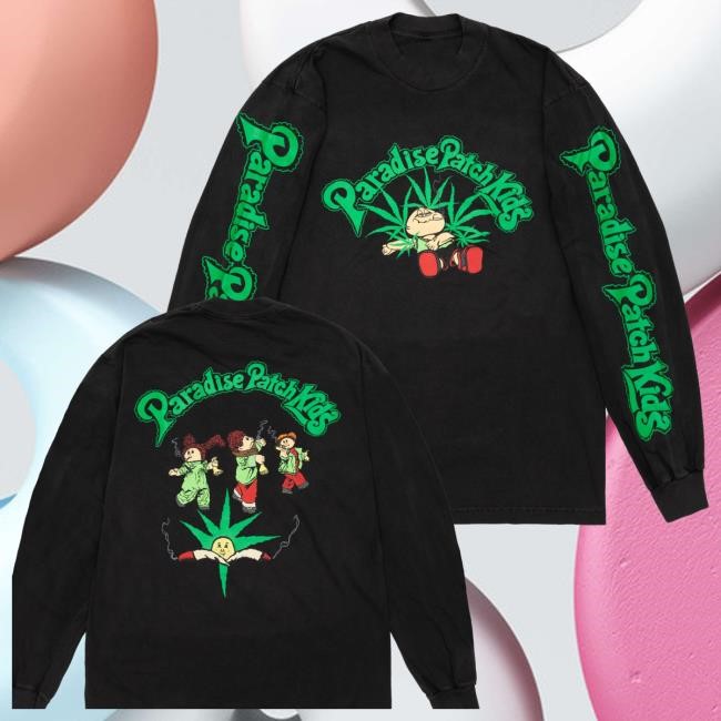 Doverstreetmarket Merch Store Paradise Paradise Patch Kids Ls Black Hooded Sweatshirt