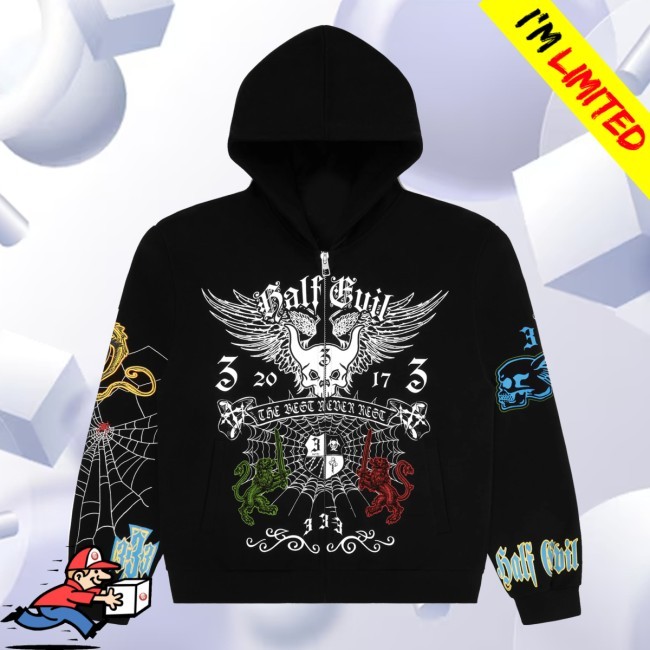 Half Evil Merch Store Enchanted Zip Up Hooded Sweatshirt